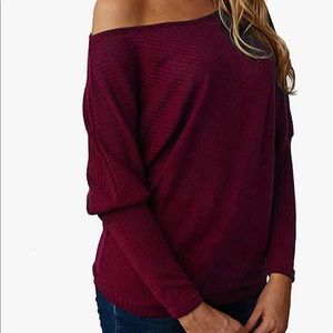 Oversized off the shoulder sweater